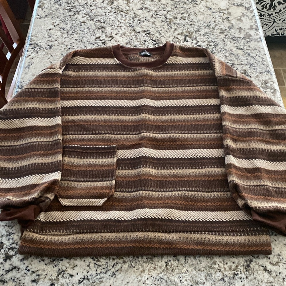 LCALE vintage sweater, tan multi stripes. Super soft, great condition.